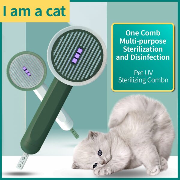 Pet Germicidal Sterilizing Comb Usb Rechargeable Cat Dog Automatic Hair Removal Brush Floating Beauty Comb Grooming Tool - Image 7