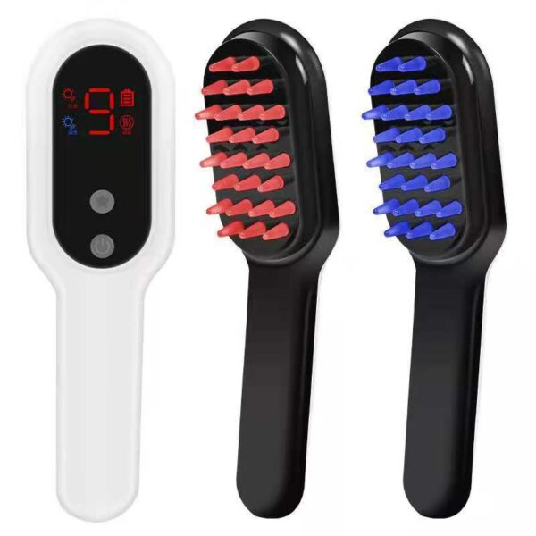 Electric Head Massager Magnetic Therapy Hair Growth Comb Blue Red Light Scalp Massage Brush Relieve Fatigue Pressure LED Display - Image 4