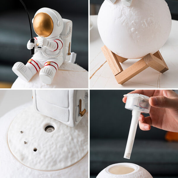 Astronaut Figurines Home Decoration Resin Space Man Miniature Night Light Humidifier Cold Fog Machine Accessories - Image 4