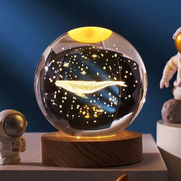 Luminous Starry Sky And Planets Moon Moon Crystal Ball Small Night Lamp Projection Ambience Light Creative Gift New Strange Gift - Image 2