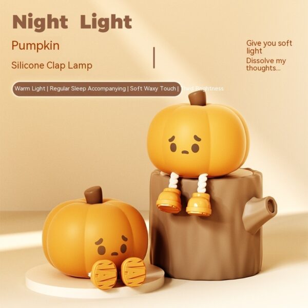 Home Decor Halloween Pumpkin Night Light Cute Soft Silicone Lamp Touch  Dimmable Rechargeable Bedside Decor Light Kids Gifts Halloween Decorations - Image 9