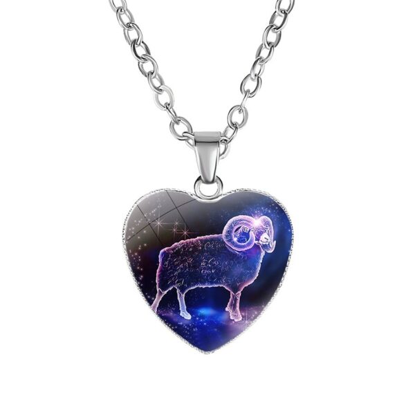 Women's Zodiac Heart Pendant Necklace - Image 3