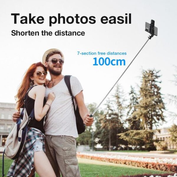 Compatible with Apple, Bluetooth Selfie Stick Mobile Remote Control Tripod - Image 3