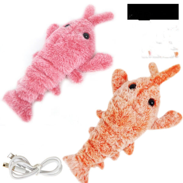 Pet Toys Electric Jumping Shrimp USB Charging Simulation Lobster Funny Cat Plush Pets Toy - Image 9