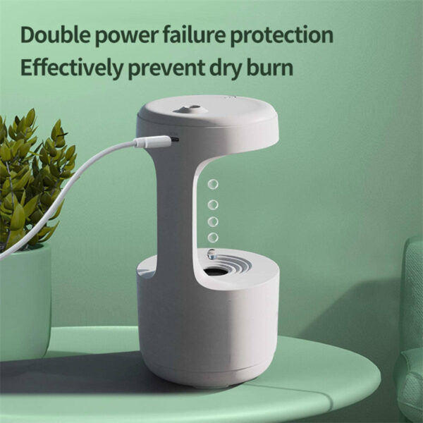 Bedroom Anti-Gravity Humidifier With Clock Water Drop Backflow Aroma Diffuser Large Capacity Office Bedroom Mute Heavy Fog Household Sprayer - Image 5