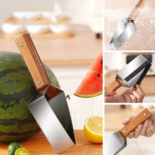 New Watermelon Splitter Watermelon Cutting Artifact 430 Stainless Steel Cutting Piece Splitter Household Melon Triangle Cutting Knife Fruit Knife Kitchen Gadgets - Image 2