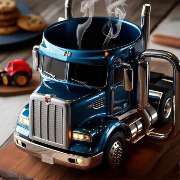 Durable Truck Coffee Mug Semi Truck Handcrafted Coffee Cup Semi-trailer Shaped Semi-Truck Coffee Mugs For Family - Image 8