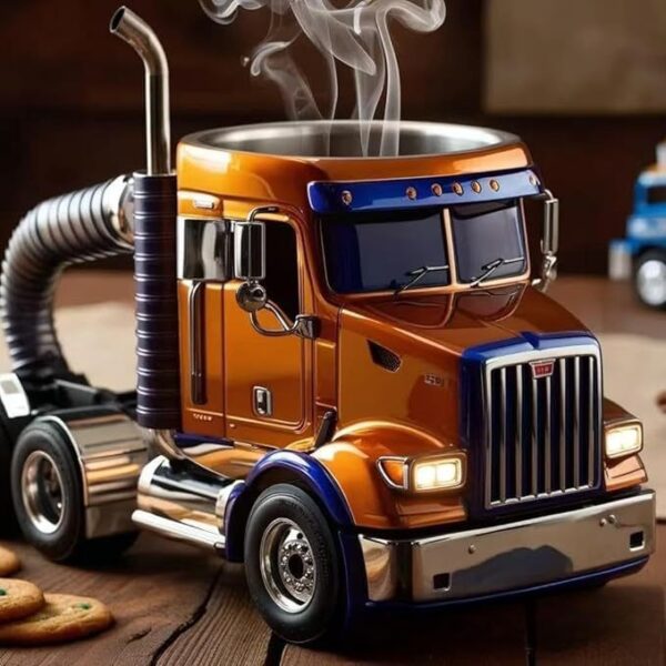 Durable Truck Coffee Mug Semi Truck Handcrafted Coffee Cup Semi-trailer Shaped Semi-Truck Coffee Mugs For Family - Image 2